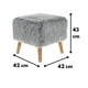 thumbnail image 2 of Pouf Kira Gris Piel Sintética 42x42x43 cm, 2 of 3