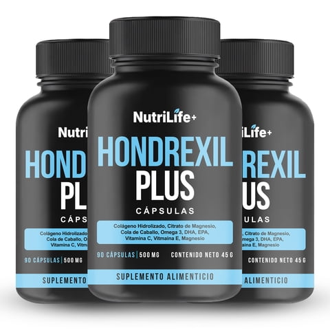 Emetres - Pack X3 Hondrexil Plus Suplemento Nutrilife 270 Cáp Articulaciones