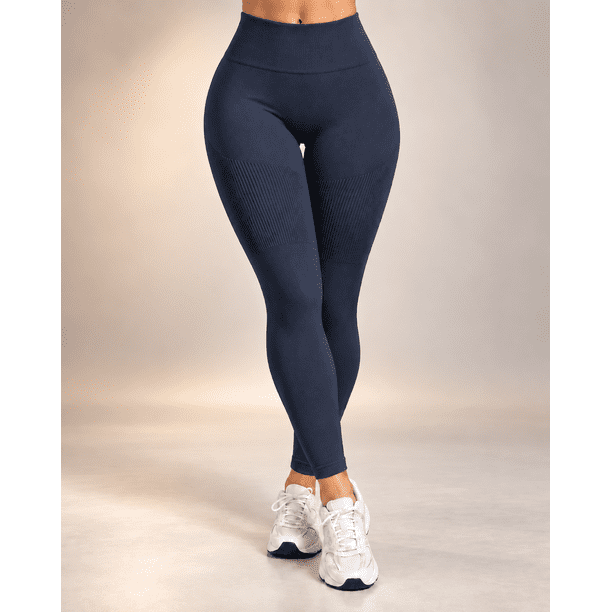 Calza Larga Deportiva Mujer Faja Alta Compresión Muslos Push Up