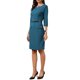 thumbnail image 4 of INSPIRE CHIC Vestido de Trabajo para Mujeres con Mangas 3/4, Escote en V, Casual, de Negocios, Oficina, Ajustado, con Cinturón S Azul, 4 of 6