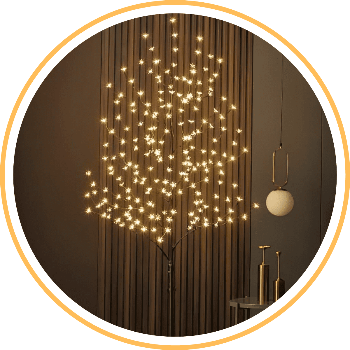 Genérica - Lámpara Ambiente Diseño Árbol Luz Cálida Amarilla 150cm