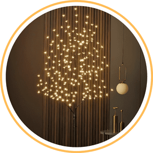 Genérica - Lámpara Ambiente Diseño Árbol Luz Cálida Amarilla 150Cm