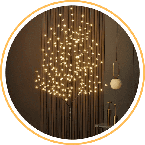 Genérica - Lámpara Ambiente Diseño Árbol Luz Cálida Amarilla 150Cm