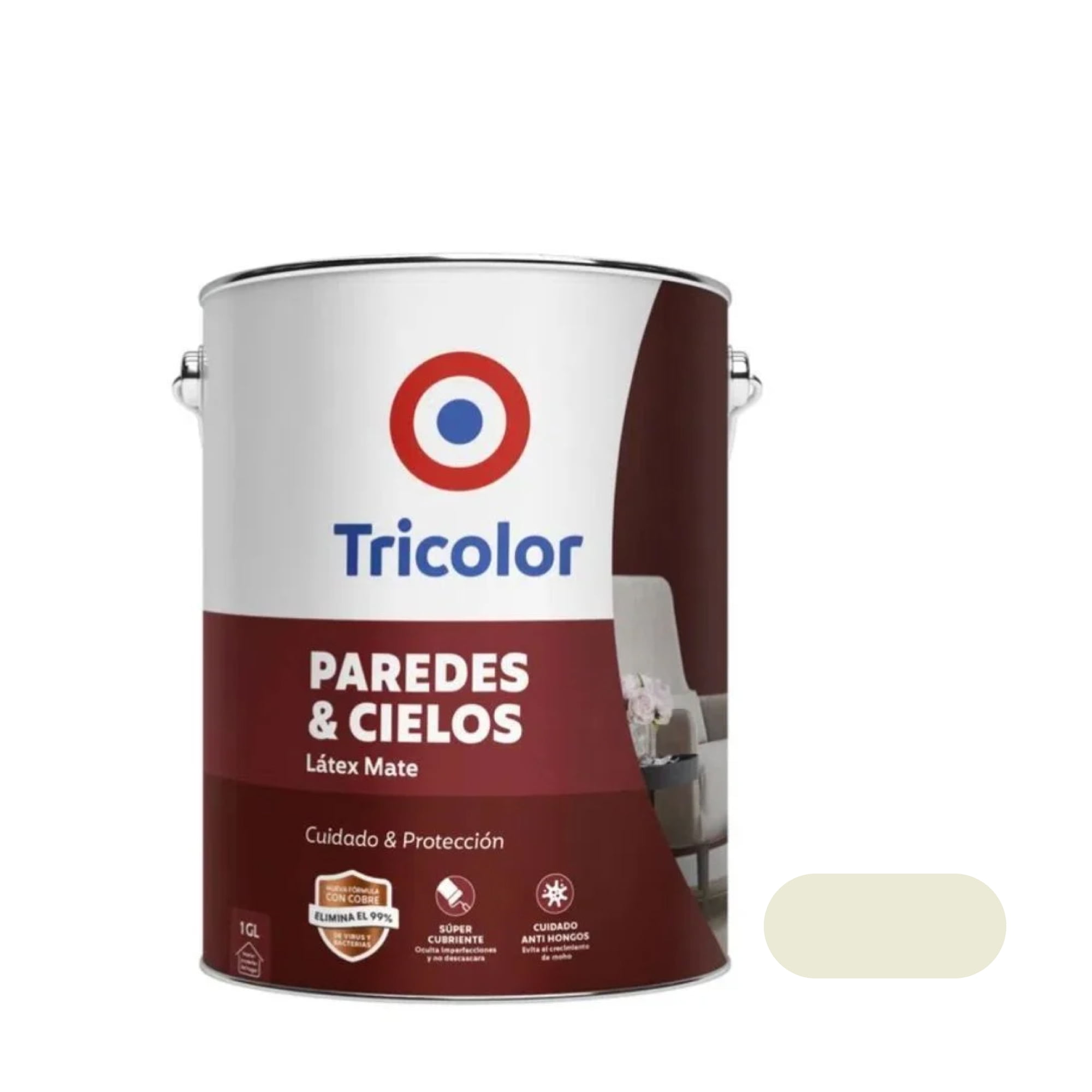 Látex Mate Paredes Y Cielos 1gln Blanco Hueso - Tricolor