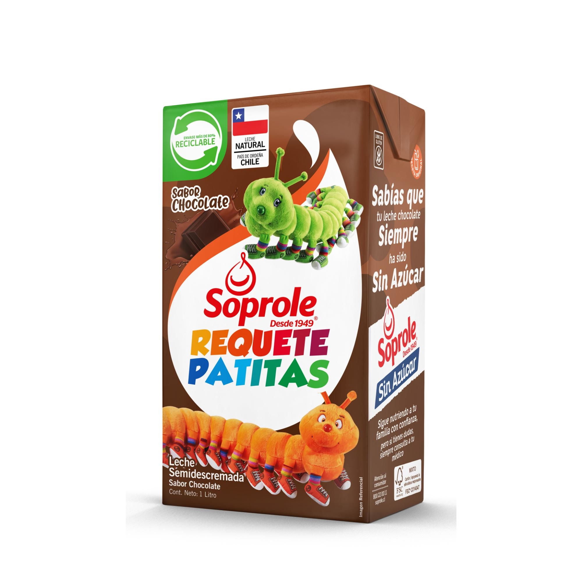 Leche Semidescremada Chocolate Requetepatitas 1 L Soprole