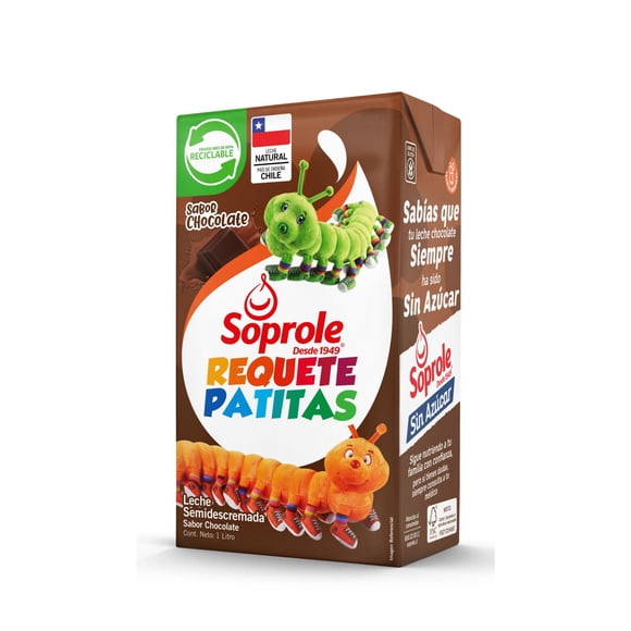 Leche Semidescremada Chocolate Requetepatitas, 1 L