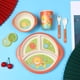 thumbnail image 2 of Un juego de vajilla infantil de fibra de bambú ecológica con plato dividido de dibujos animados para bebés, 2 of 5