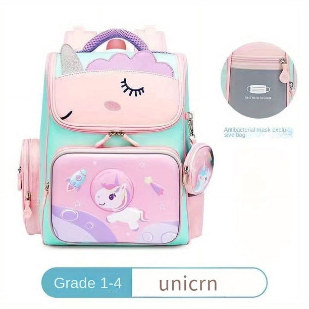 Children's 3D Cute Cartoon Backpack Load-reducing Spine Protection Schoolbag Waterproof Backpack With Reflective Strip