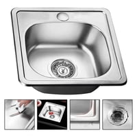 Genérico - Lavaplatos Empotrado 38X38 De Acero Inoxidable Cromado