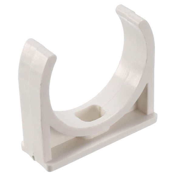 Abrazaderas para tubería BVO en forma de U, PVC para agua, 50 mm, 20 piezas, blancas