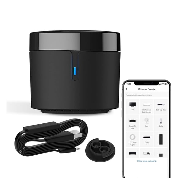 Broadlink RM4 Mini IR+HTS2 Sensor de temperatura y humedad WiFi, control remoto IR para aire acondicionado y TV, decodificador, compatible con Alexa