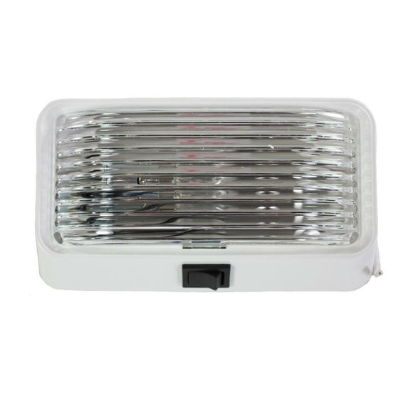 Luz de porche Arcon 18104 12V, lente transparente, base blanca