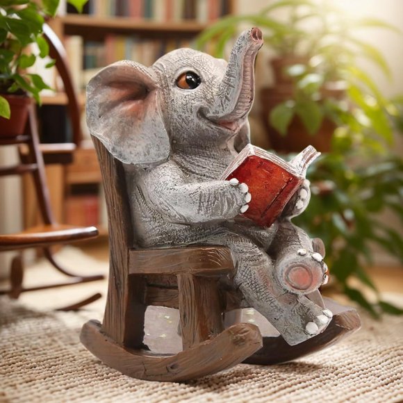 Figurita solar de elefante FOXMIS 5 cm para decoración de jardín