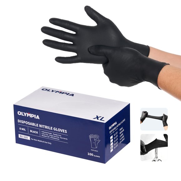 Guantes de nitrilo NORTHSKY L negros, 100 unidades, 8 mil