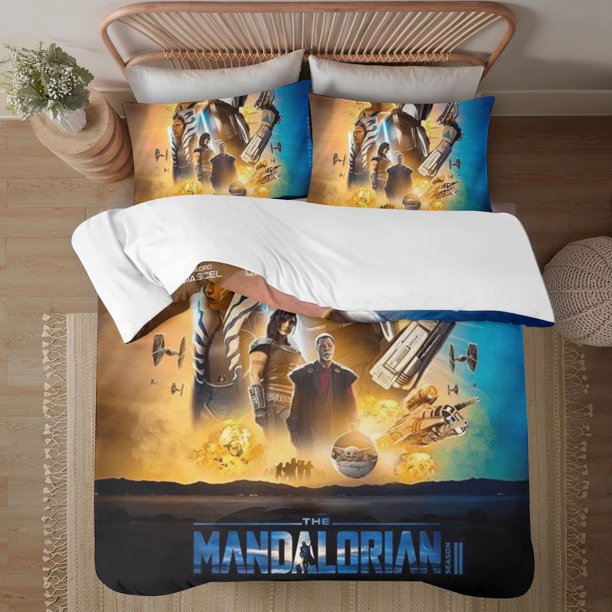 The Mandalorian 3-Piece Bedding Set For Kids Boys Girls Adult Cartoon Warm Cute Fashion Holiday Present Gift Bed Sheets