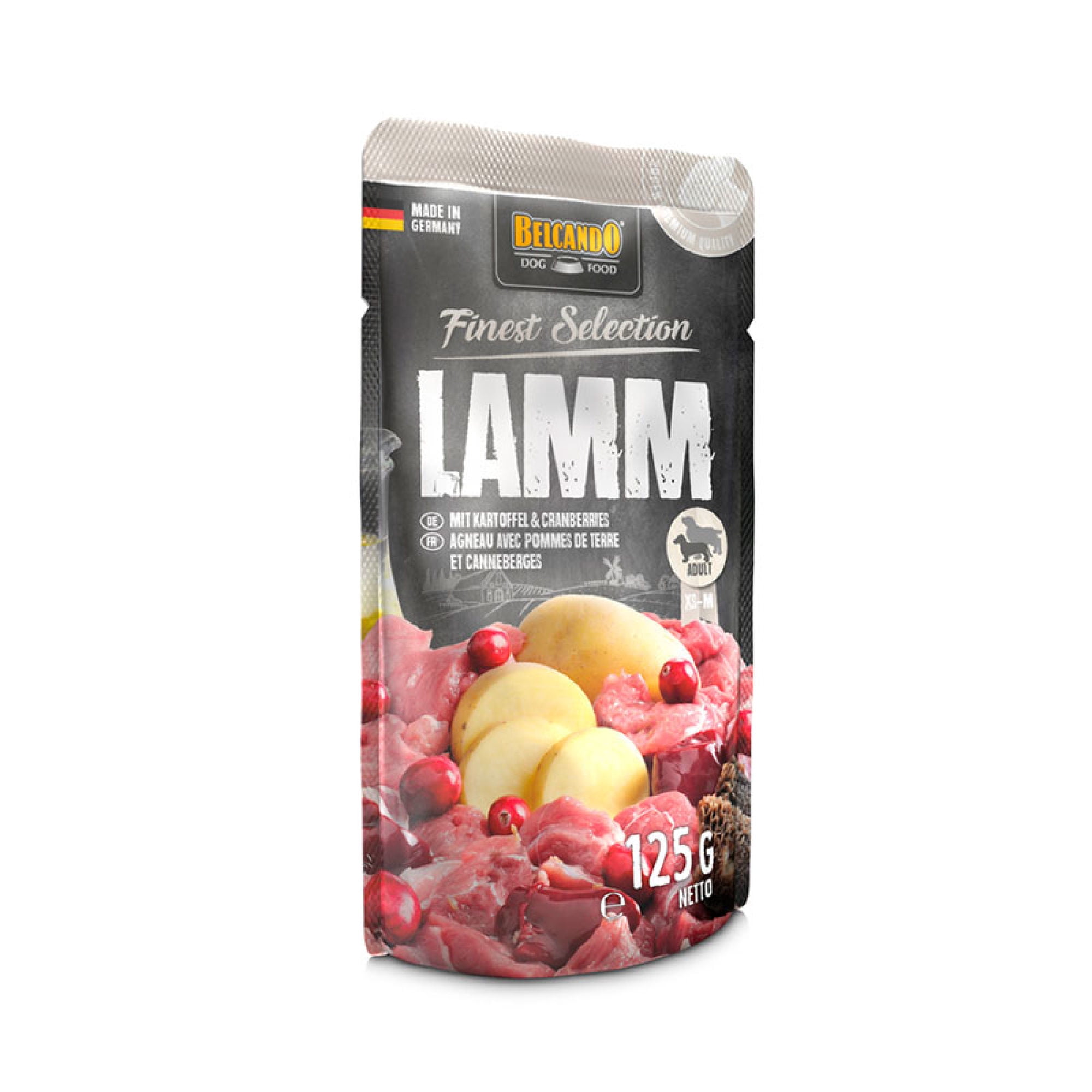 Display 12 unidades Alimento Super Premium Para Perros Sabor Cordero y Papas 125 GR