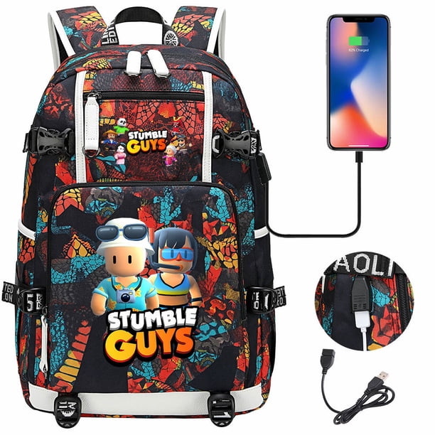 Stumble Guys Backpack USB Charging Computer SchoolBag Business Bag Waterproof Rucksack College Daypack Mochilas