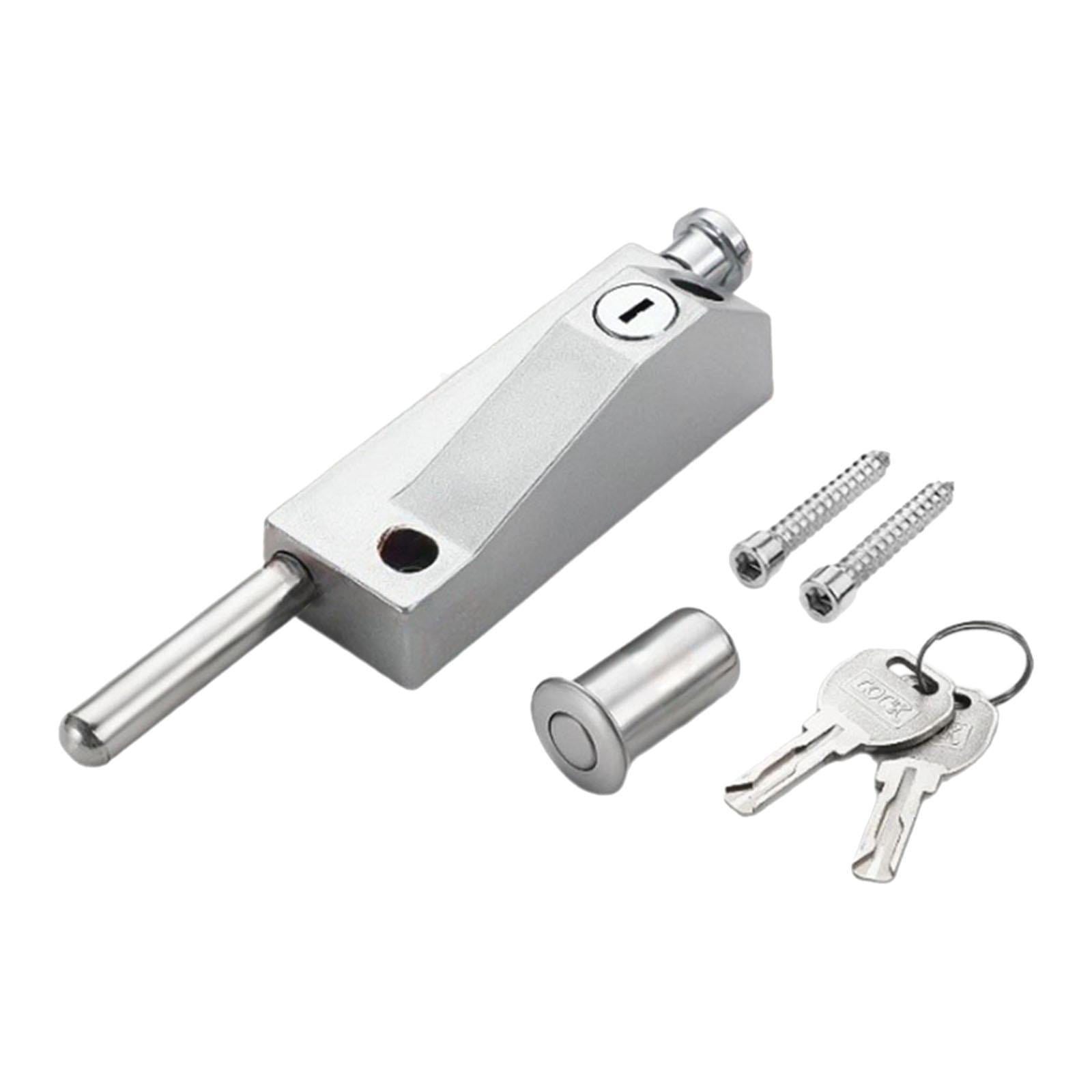 Bothyi - Cerradura De Pestillo De Puerta Con 2 Llaves, Resistente Al Agua, Con Resorte Para El Suelo, Para El Baño Del Hogar, Color Plateado