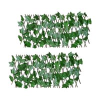 Magideal - Valla De Privacidad Artificial Artificial, Cerca De Hiedra Artificial, Cerca De Privacidad De Hiedra De Hoja Artificial Expandible/Estirable Artificia 2 Piezas