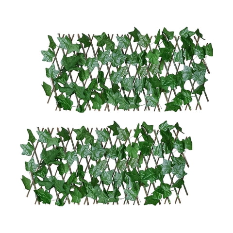 Magideal - Valla De Privacidad Artificial Artificial, Cerca De Hiedra Artificial, Cerca De Privacidad De Hiedra De Hoja Artificial Expandible/Estirable Artificia 2 Piezas