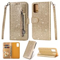 Funda Para Foxdock Elegante Funda Samsung Galaxy M23 Glitter Con Cremallera-Ideal Para El Uso Diario