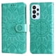 thumbnail image 1 of Funda tipo cartera FOXDOCK para Samsung Galaxy M23 5G , diseño girasol en relieve, cuero PU, cierre magnético, soporte y tarjetero, 1 of 5