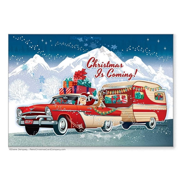 Tarjetas de Navidad Retro - Pack de 8