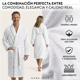 thumbnail image 4 of Bata De Baño Algodon Absorbente Suave Unisex Seca Rapido Blanco, 4 of 9