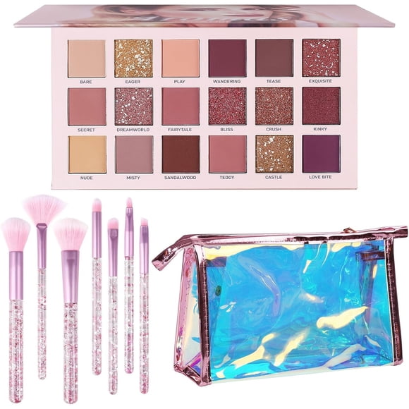 Set Maquillaje UCANBE 18 Sombras Brochas Estuche