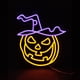 thumbnail image 2 of Neón LED Calabaza con Sombrero de Bruja 33 x 32 cm Halloween - Frank & Mortis, 2 of 3