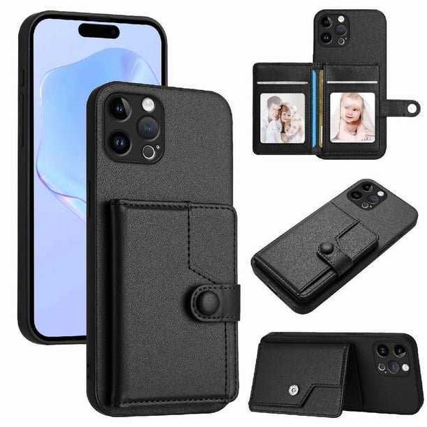 FOXDOCK Funda para iPhone 12 pro con Bloqueo RFID - Diseño Elegante con Cierre de Botón