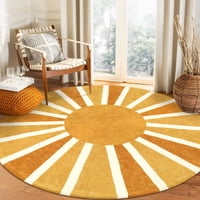 Alfombra Lahome Boho Redonda, 120 Cm, Lavable, Antideslizante, Arcoíris