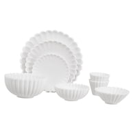 Magideal - 8 Uds En Miniatura Accesorios De Cocina 1:6 Plato Tazón Regalo De Cumpleaños Bandeja Para Servir Comida Diy Para Adultos Niños Juego D Blanco