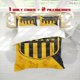 thumbnail image 1 of 3pcs Yellow and Black Shield Logo Printed Bedding Set Soft Duvet Cover with 2 Pillowcases Ideal for All Seasons, 1 of 5