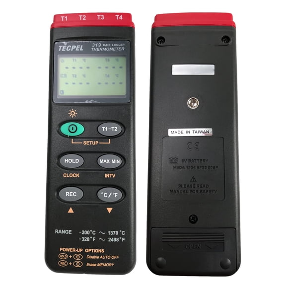 Registrador de temperatura Tecpel DTM-319 4 canales Tipo K (Taiwán)