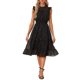 thumbnail image 2 of Vestido de Chifón sin Mangas con Cintura Fruncida y Estrellas Metálicas Doradas para Fiesta de INSPIRE CHIC para Mujer Negro L, 2 of 6