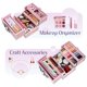 thumbnail image 4 of Estuche de maquillaje FRENESSA de 4 niveles con forro rosa con cierre, 4 of 7