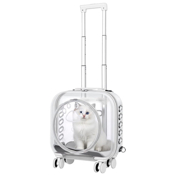 Transportín para mascotas Awjaisca con carrito de 40 cm y ruedas de policarbonato