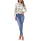 thumbnail image 2 of INSPIRE CHIC Blusas de Mujer para el Trabajo con Cuello de Lazo y Mangas Largas a Cuadros S Blanco Amarillo Verde, 2 of 6