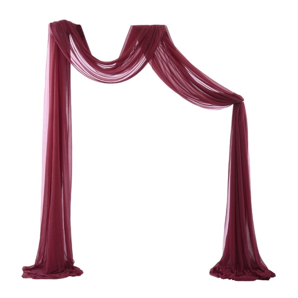 Boda Draping Party Telón de fondo Paneles Recepción Swag 70x550cm para hogar Foto Telón de fondo Escenario , 1x Vino Tinto