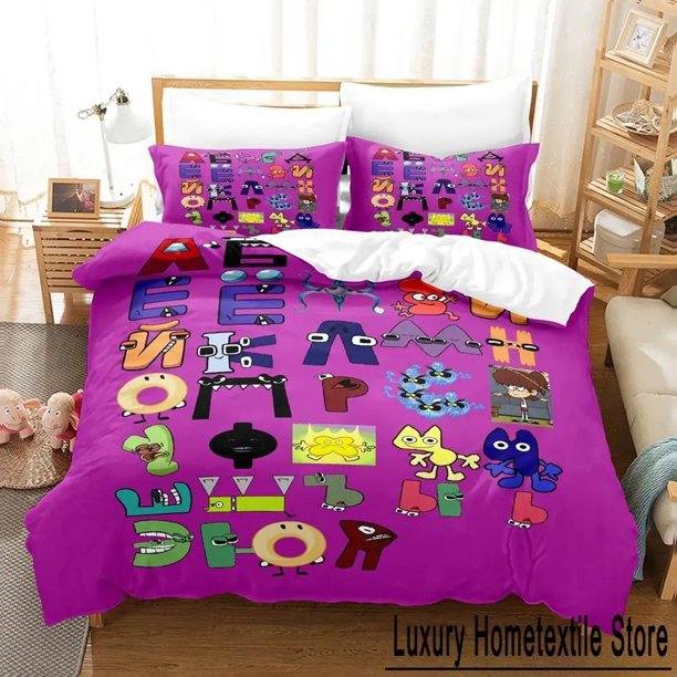 Hot Sale 26 Alphabet Lore Bedding Set Cartoon Anime three-piece set Adult Kid Bedroom Duvet cover Sets Enlightenment 3D Kawaii
