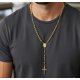 thumbnail image 4 of Collar rosario IMPRESSIVE con cuentas chapadas en oro de 14k, 4 of 9