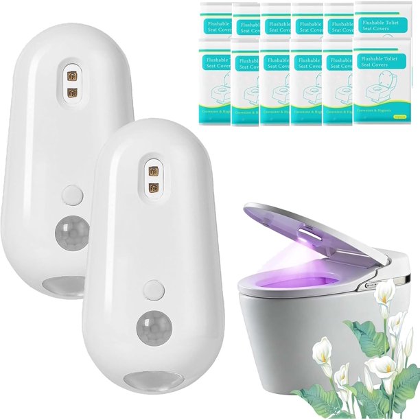 Luz inodoro UV autolimpiante sensor movimiento recargable luz nocturna montaje adhesivo
