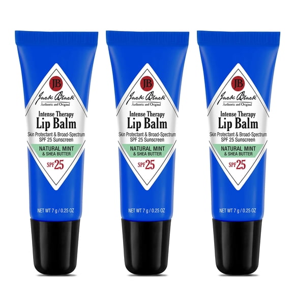 Bálsamo labial Jack Black Intense Therapy SPF 25, 7 ml, paquete de 3