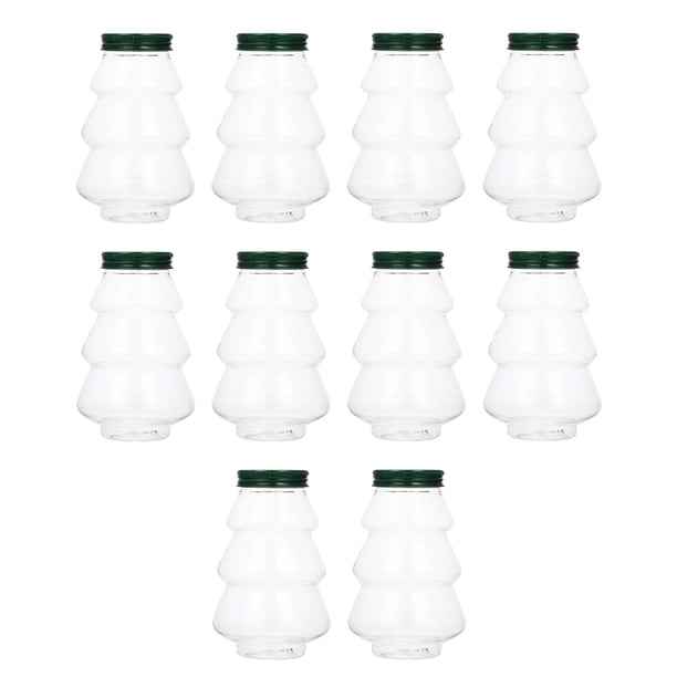 10 recipientes para bebidas, botellas transparentes reutilizables, decoración navideña, pequeñas botellas vacías para uso en interiores, gimnasio,