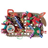 Magideal - Pájaros De Paja Tejida Red De Escalada Juego Interactivo Gancho Para Colgar Columpio Jaula Loros Forrajeo Juguetes Para Periquitos, Pájaros Pequeños A