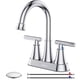 thumbnail image 1 of Grifo de baño Hurran de 4 pulgadas cromado con 2 manijas para lavabo con 3 orificios, 1 of 7