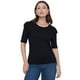 thumbnail image 1 of Polera Mujer M/C Rib Vuelos Color Negro Corona, 1 of 5