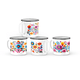 thumbnail image 1 of Pack de 4 tazones enlozados Negro con Flores, 1 of 1