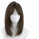 thumbnail image 2 of Xiao Hua Peluca sintética negra de longitud media de 15,75 pulgadas, ligera y transpirable, de cabello humano simulado, lisa hasta la clavícula, fácil de usar, 1 pieza., 2 of 3